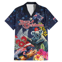 Australia and New Zealand Family Matching Mermaid Dress and Hawaiian Shirt Merry Christmas-Tuatara and Koala with Plants Xmas Style