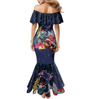 Australia and New Zealand Family Matching Mermaid Dress and Hawaiian Shirt Merry Christmas-Tuatara and Koala with Plants Xmas Style