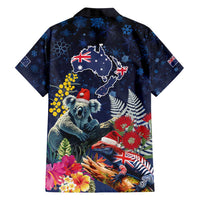 Australia and New Zealand Family Matching Off Shoulder Maxi Dress and Hawaiian Shirt Merry Christmas-Tuatara and Koala with Plants Xmas Style