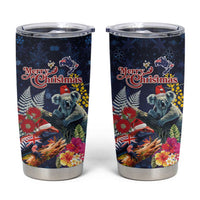 Australia and New Zealand Tumbler Cup Merry Christmas-Tuatara and Koala with Plants Xmas Style
