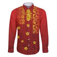 Samoa Tapa Pacific Tribal Pattern Family Matching Off Shoulder Short Dress and Hawaiian Shirt Hibiscus and Plumeria