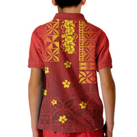 Samoa Tapa Pacific Tribal Pattern Kid Polo Shirt Hibiscus and Plumeria LT03 - Polynesian Pride