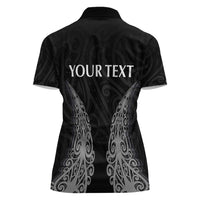New Zealand Netball Women Polo Shirt Koru and Maori Tattoo Jersey