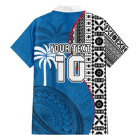 Custom Fiji Rugby Hawaiian Shirt Coat of Arms Palm Tree Mix Polynesia Tapa Pattern LT03 - Polynesian Pride