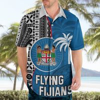 Custom Fiji Rugby Hawaiian Shirt Coat of Arms Palm Tree Mix Polynesia Tapa Pattern LT03 - Polynesian Pride