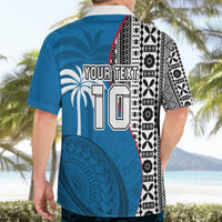 Custom Fiji Rugby Hawaiian Shirt Coat of Arms Palm Tree Mix Polynesia Tapa Pattern LT03 - Polynesian Pride