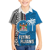 Custom Fiji Rugby Hawaiian Shirt Coat of Arms Palm Tree Mix Polynesia Tapa Pattern LT03 - Polynesian Pride