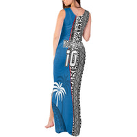 Custom Fiji Rugby Tank Maxi Dress Coat of Arms Palm Tree Mix Polynesia Tapa Pattern LT03 - Polynesian Pride