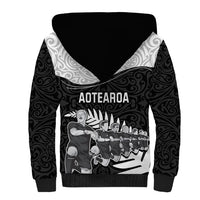 New Zealand World Cup 2023 Sherpa Hoodie Aotearoa Haka Rugby with Silver Fern Maori Ethnic Pattern LT03 - Polynesian Pride