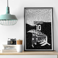 Custom New Zealand World Cup 2023 Canvas Wall Art Aotearoa Haka Rugby with Silver Fern Maori Ethnic Pattern LT03 - Polynesian Pride