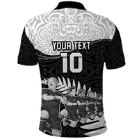 Custom New Zealand World Cup 2023 Polo Shirt Aotearoa Haka Rugby with Silver Fern Maori Ethnic Pattern LT03 - Polynesian Pride