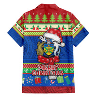 Solomon Islands Christmas Family Matching Summer Maxi Dress and Hawaiian Shirt Santa With Flag Of Solomon Polynesian Tribal Xmas Vibe LT03 - Polynesian Pride