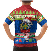 Personalised Solomon Islands Christmas Family Matching Mermaid Dress and Hawaiian Shirt Santa With Flag Of Solomon Polynesian Tribal Xmas Vibe LT03 - Polynesian Pride