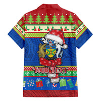 Personalised Solomon Islands Christmas Hawaiian Shirt Santa With Flag Of Solomon Polynesian Tribal Xmas Vibe LT03 - Polynesian Pride