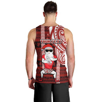 Personalized New Zealand Christmas Men Tank Top Santa Claus and Kiwi Bird Maori Tattoo Koru Pattern LT03 - Polynesian Pride
