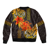 Hawaii Turtle Hibiscus Flower Bomber Jacket Polynesian Tattoo LT03 - Polynesian Pride