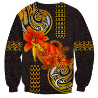 Hawaii Turtle Hibiscus Flower Sweatshirt Polynesian Tattoo LT03 - Polynesian Pride