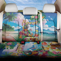 Hawaii Cocktails Back Car Seat Cover Parrot with Cute Beach Landscape and Tropical Plants