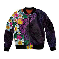 Hawaiian Plumeria-Polynesian Art Tattoo Mauve Color Bomber Jacket