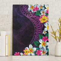Hawaiian Plumeria-Polynesian Art Tattoo Mauve Color Canvas Wall Art