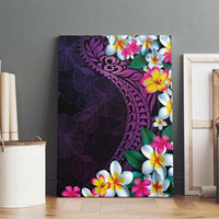 Hawaiian Plumeria-Polynesian Art Tattoo Mauve Color Canvas Wall Art