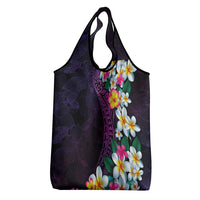 Hawaiian Plumeria-Polynesian Art Tattoo Mauve Color Grocery Bag
