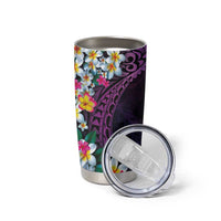 Hawaiian Plumeria-Polynesian Art Tattoo Mauve Color Tumbler Cup