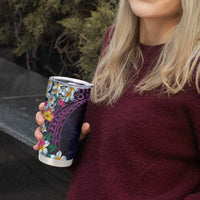 Hawaiian Plumeria-Polynesian Art Tattoo Mauve Color Tumbler Cup