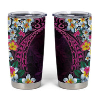Hawaiian Plumeria-Polynesian Art Tattoo Plum Pink Color Tumbler Cup