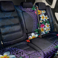 Hawaiian Plumeria-Polynesian Art Tattoo Frosted Blue Violet Color Back Car Seat Cover