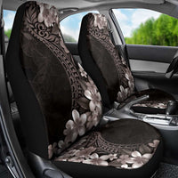 Hawaiian Plumeria-Polynesian Art Tattoo Grayscale Color Car Seat Cover