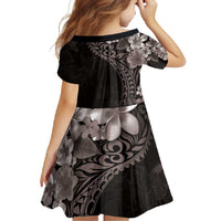 Hawaiian Plumeria-Polynesian Art Tattoo Grayscale Color Family Matching Tank Maxi Dress and Hawaiian Shirt