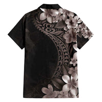 Hawaiian Plumeria-Polynesian Art Tattoo Grayscale Color Family Matching Tank Maxi Dress and Hawaiian Shirt