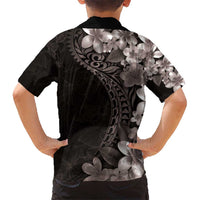 Hawaiian Plumeria-Polynesian Art Tattoo Grayscale Color Hawaiian Shirt