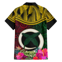 Vanuatu 44th Anniversary Independence Day Family Matching Long Sleeve Bodycon Dress and Hawaiian Shirt Boars Tusk and Namele Plant LT03 - Polynesian Pride