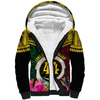 Vanuatu 44th Anniversary Independence Day Sherpa Hoodie Boars Tusk and Namele Plant LT03