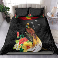 Papua New Guinea Independence Day Bedding Set PNG Flag and Bird-of-Paradise