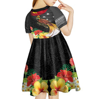 Papua New Guinea Independence Day Kid Short Sleeve Dress PNG Flag and Bird-of-Paradise
