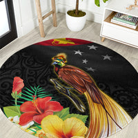Papua New Guinea Independence Day Round Carpet PNG Flag and Bird-of-Paradise