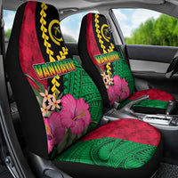 Vanuatu Flag Hibiscus Polynesian Pattern Car Seat Cover
