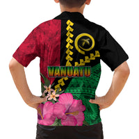 Vanuatu Flag Hibiscus Polynesian Pattern Family Matching Tank Maxi Dress and Hawaiian Shirt LT03 - Polynesian Pride