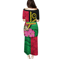 Vanuatu Flag Hibiscus Polynesian Pattern Puletasi LT03 - Polynesian Pride