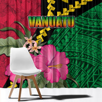 Vanuatu Flag Hibiscus Polynesian Pattern Window Curtain