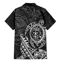 Hawaii Monk Seal and Dolphin Family Matching Mermaid Dress and Hawaiian Shirt Polynesian Kakau Pattern Black White Color