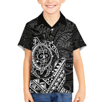 Hawaii Monk Seal and Dolphin Hawaiian Shirt Polynesian Kakau Pattern Black White Color LT03 - Polynesian Pride