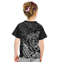 Hawaii Monk Seal and Dolphin Kid T Shirt Polynesian Kakau Pattern Black White Color LT03 - Polynesian Pride