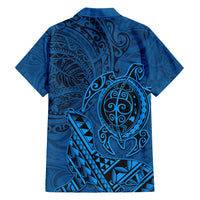 Hawaii Monk Seal and Dolphin Hawaiian Shirt Polynesian Kakau Pattern Blue LT03 - Polynesian Pride