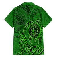 Hawaii Monk Seal and Dolphin Hawaiian Shirt Polynesian Kakau Pattern Green LT03 - Polynesian Pride