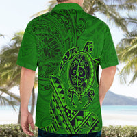 Hawaii Monk Seal and Dolphin Hawaiian Shirt Polynesian Kakau Pattern Green LT03 - Polynesian Pride