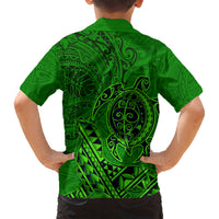 Hawaii Monk Seal and Dolphin Hawaiian Shirt Polynesian Kakau Pattern Green LT03 - Polynesian Pride